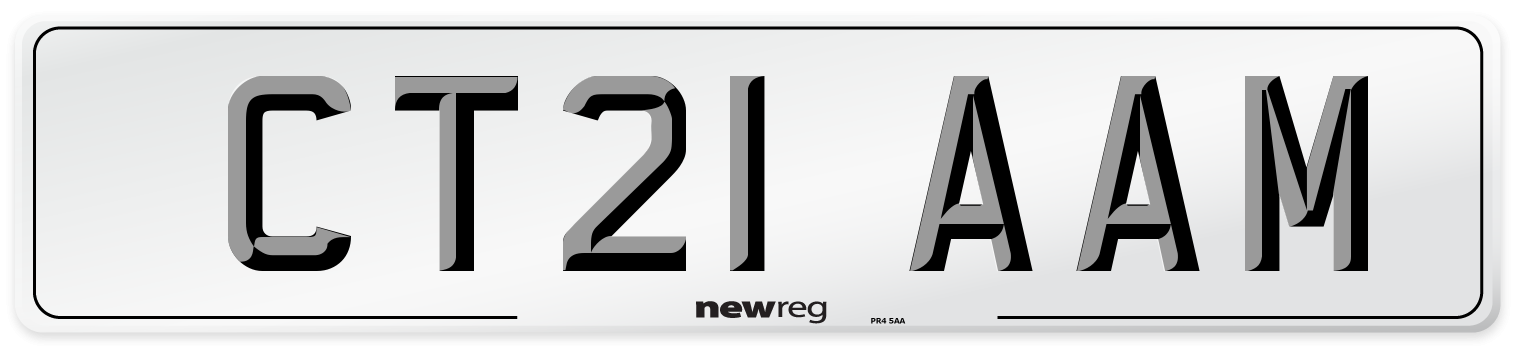 CT21 AAM Number Plate from New Reg